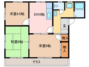 レインボーハイツⅡ　Aの物件間取画像